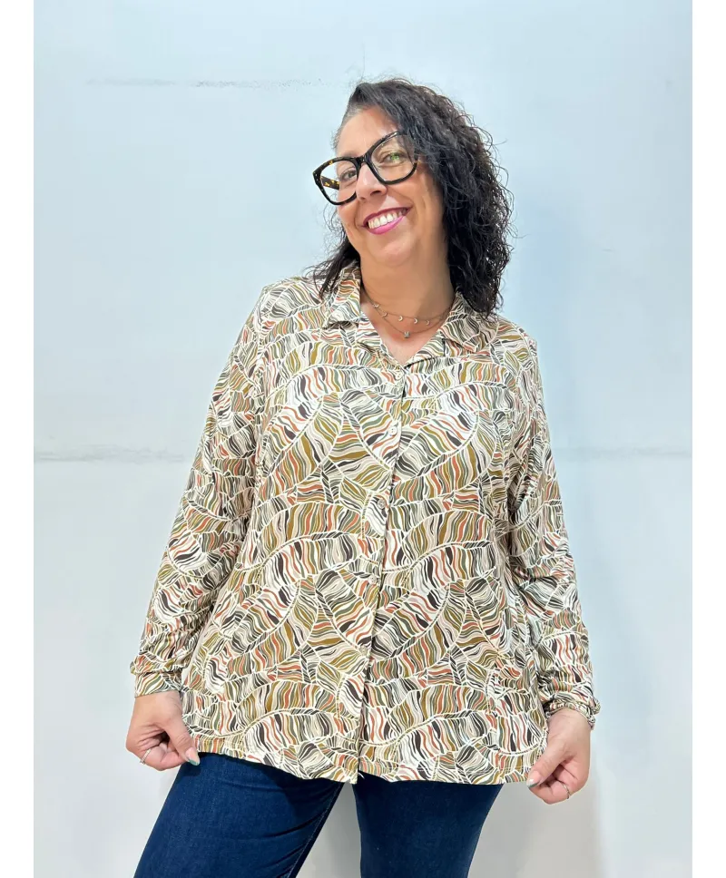 Camisa verde Begas - Ropa tallas grandes mujer moderna
