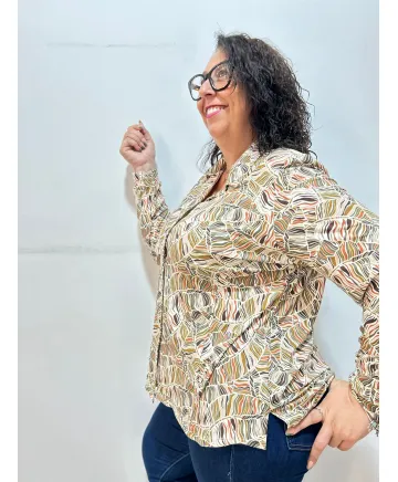 Camisa verde Begas - Ropa tallas grandes mujer moderna