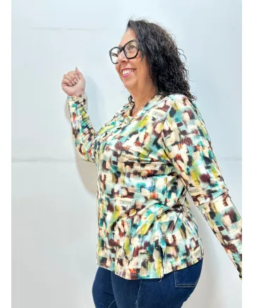 Camiseta botones Puertollano - Ropa tallas grandes mujer moderna