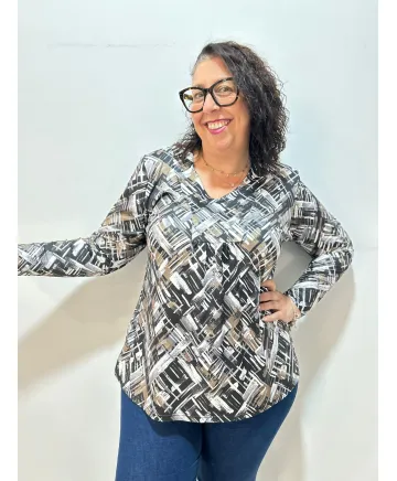 Camiseta frunce Igualada - Ropa tallas grandes mujer moderna