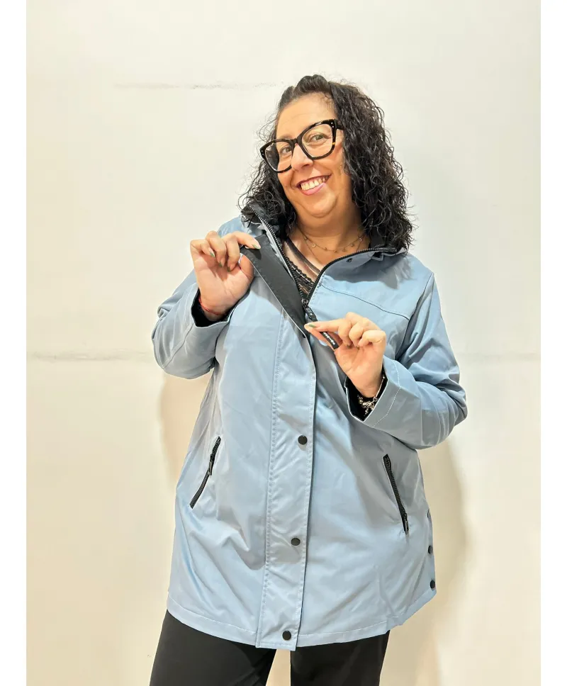 Parka celeste Boiro - Chaquetas Tallas Grandes