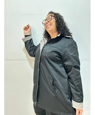 Parka negra Boiro - Chaquetas Tallas Grandes Parka negra Boiro - Chaquetas Tallas Grandes