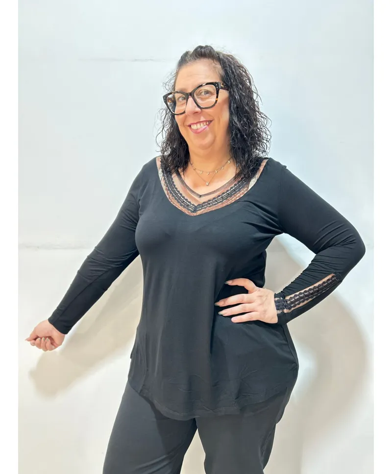 Camiseta encaje Badalona - Camisetas y Tops Tallas Grandes