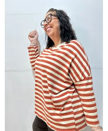 Camiseta rayas Montanyola - Ropa tallas grandes mujer moderna