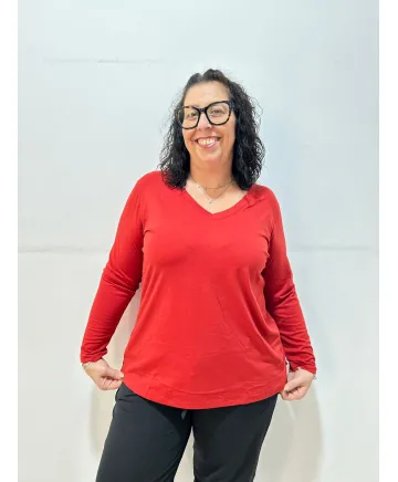 Camiseta roja Cardedeu - Camisetas y Tops Tallas Grandes