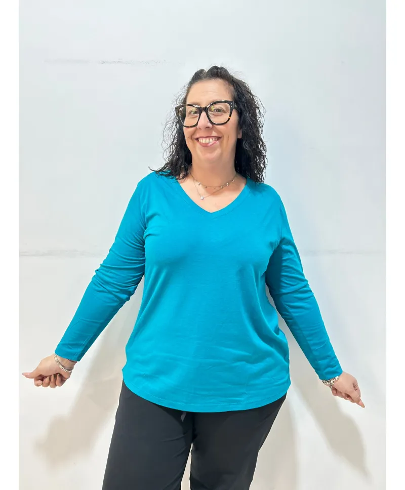 Camiseta azul Cardedeu - Camisetas y Tops Tallas Grandes