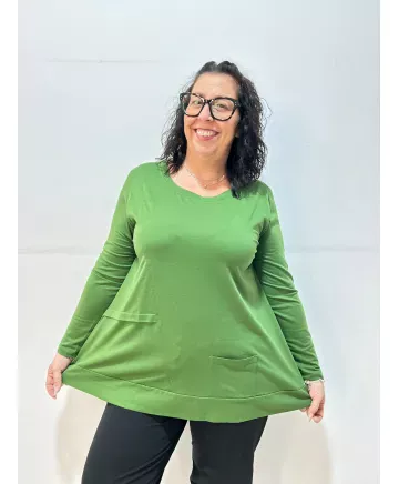 Camiseta verde Gava - Ropa tallas grandes mujer moderna