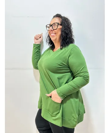 Camiseta verde Gava - Ropa tallas grandes mujer moderna