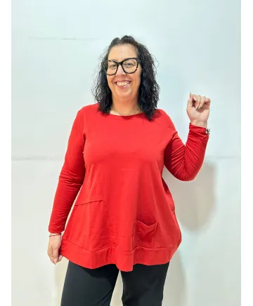 Camiseta roja Gava - Camisetas y Tops Tallas Grandes