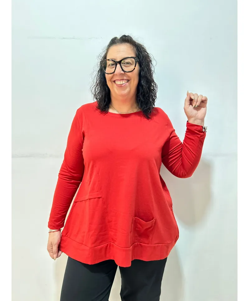 Camiseta roja Gava - Camisetas y Tops Tallas Grandes