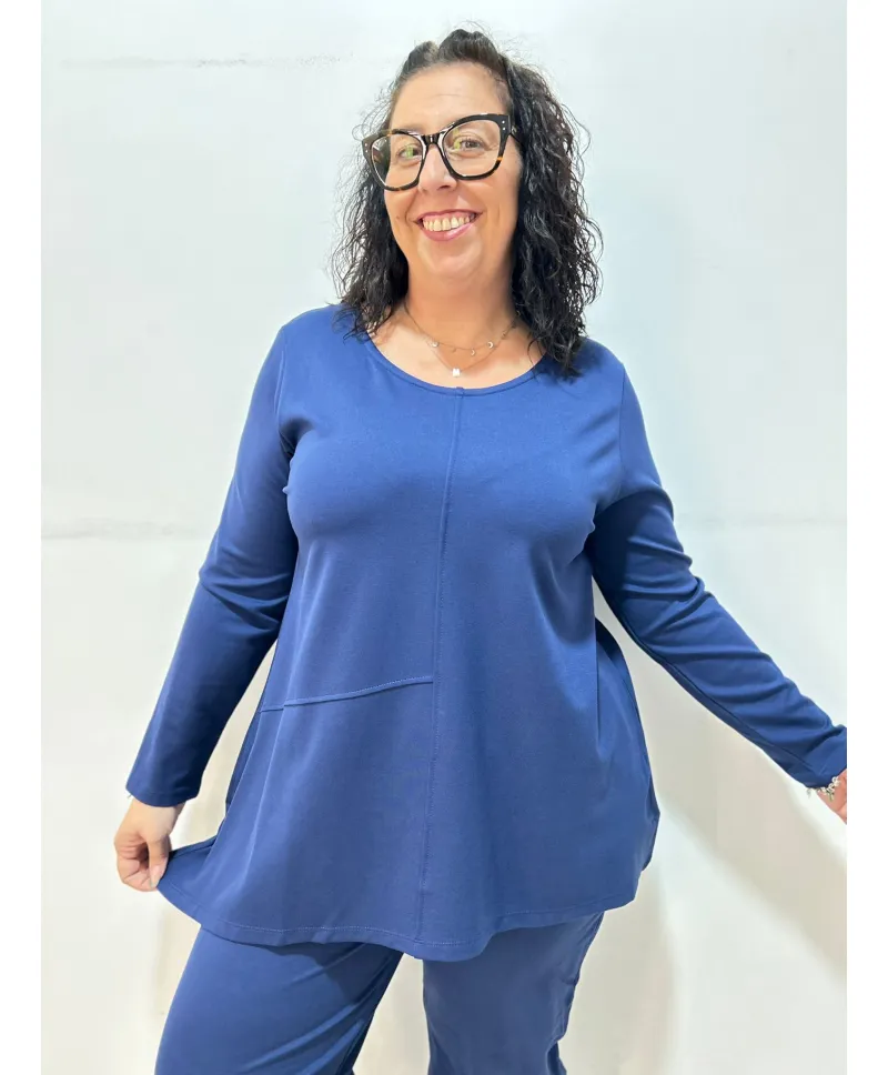 Sudadera azul Caldetas - Camisetas y Tops Tallas Grandes Sudadera azul Caldetas - Camisetas y Tops Tallas Grandes