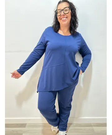 Sudadera azul Caldetas - Camisetas y Tops Tallas Grandes Sudadera azul Caldetas - Camisetas y Tops Tallas Grandes