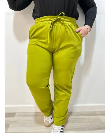 Pantalon verde Cambados - Ropa tallas grandes mujer moderna