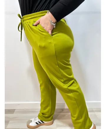 Pantalon verde Cambados - Ropa tallas grandes mujer moderna