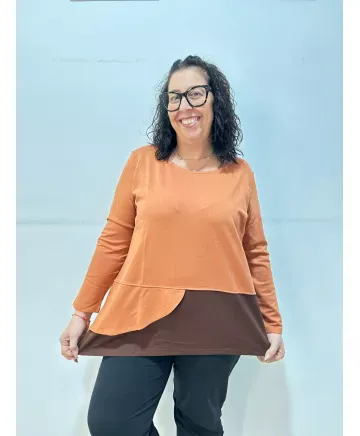 Sudadera naranja Baga - Ropa tallas grandes mujer moderna