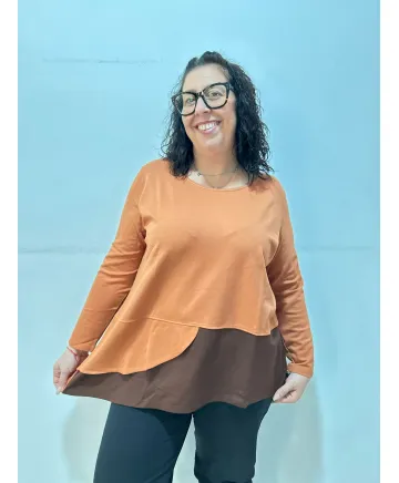 Sudadera naranja Baga - Ropa tallas grandes mujer moderna