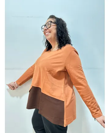 Sudadera naranja Baga - Ropa tallas grandes mujer moderna