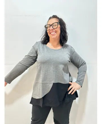 Sudadera gris Baga - Pantalones Tallas Grandes