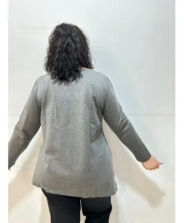 Sudadera gris Baga - Pantalones Tallas Grandes