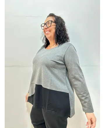 Sudadera gris Baga - Pantalones Tallas Grandes