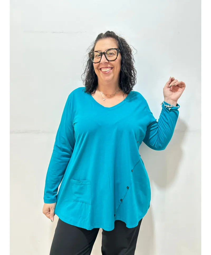 Camiseta azul Montornes - Camisetas y Tops Tallas Grandes