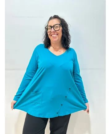 Camiseta azul Montornes - Camisetas y Tops Tallas Grandes Camiseta azul Montornes - Camisetas y Tops Tallas Grandes