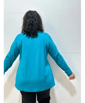 Camiseta azul Montornes - Camisetas y Tops Tallas Grandes Camiseta azul Montornes - Camisetas y Tops Tallas Grandes