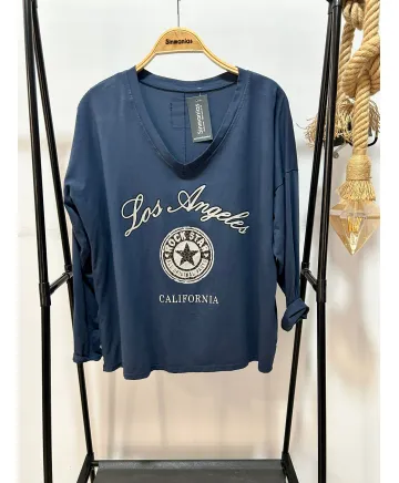 Camiseta algodon Los Angeles - Ropa tallas grandes mujer moderna Camiseta algodon Los Angeles - Ropa tallas grandes mujer moderna