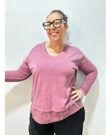 Camiseta combinada Montmajor - Ropa tallas grandes mujer moderna