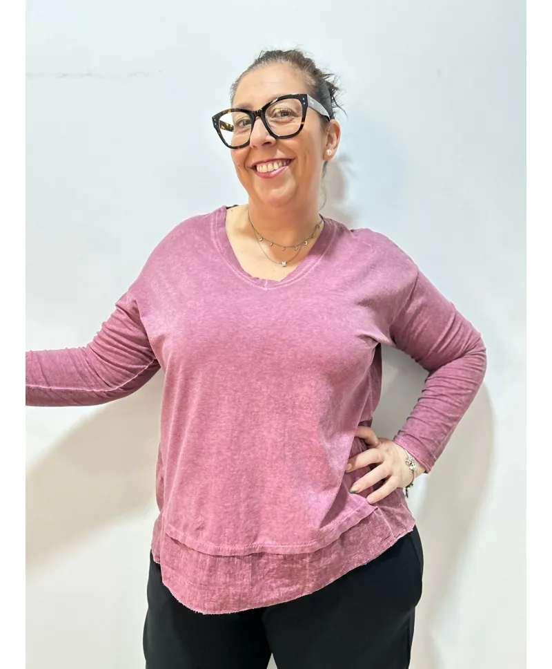 Camiseta combinada Montmajor - Ropa tallas grandes mujer moderna Camiseta combinada Montmajor - Ropa tallas grandes mujer moderna