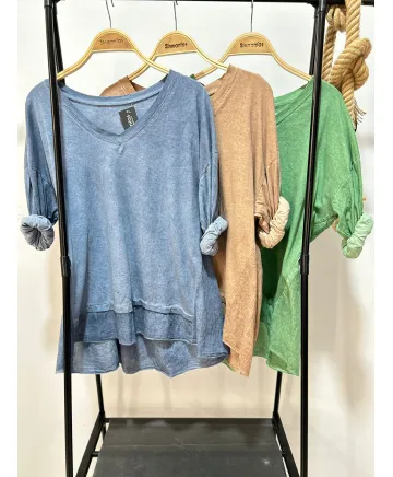 Camiseta combinada Montmajor - Ropa tallas grandes mujer moderna Camiseta combinada Montmajor - Ropa tallas grandes mujer moderna