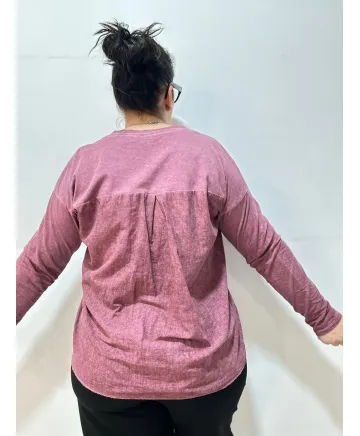 Camiseta combinada Montmajor - Ropa tallas grandes mujer moderna Camiseta combinada Montmajor - Ropa tallas grandes mujer moderna