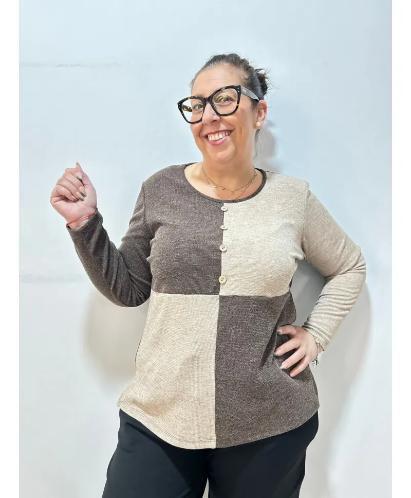 Camiseta arlequin Baltar - Ropa tallas grandes mujer moderna Camiseta arlequin Baltar - Ropa tallas grandes mujer moderna