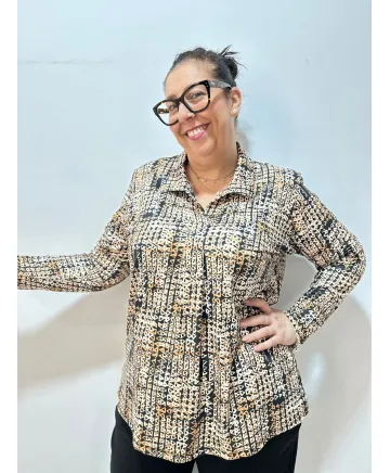 Blusa pliegue Caldas - Ropa tallas grandes mujer moderna
