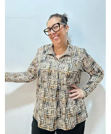 Blusa pliegue Caldas - Ropa tallas grandes mujer moderna