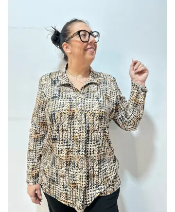 Blusa pliegue Caldas - Ropa tallas grandes mujer moderna Blusa pliegue Caldas - Ropa tallas grandes mujer moderna