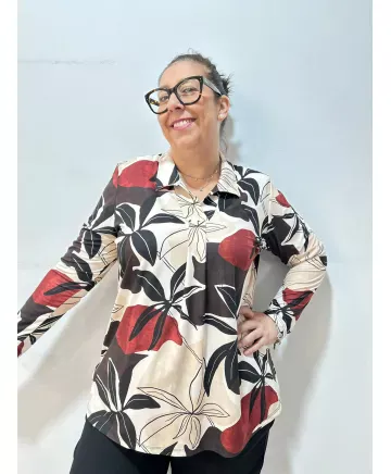 Blusa pliegue Neves - Ropa tallas grandes mujer moderna