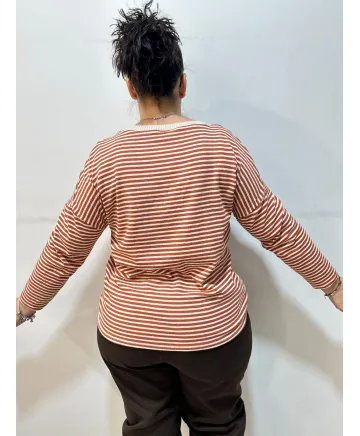 Camiseta rayitas Baiona - Ropa tallas grandes mujer moderna