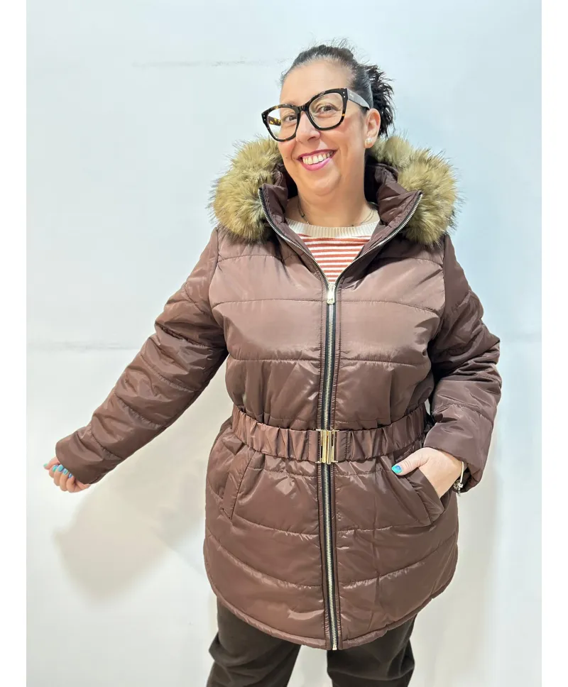 Parka marron Alcala - Ropa tallas grandes mujer moderna