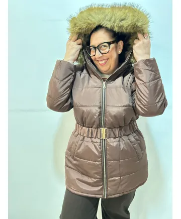 Parka marron Alcala - Ropa tallas grandes mujer moderna