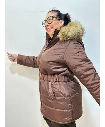 Parka marron Alcala - Ropa tallas grandes mujer moderna
