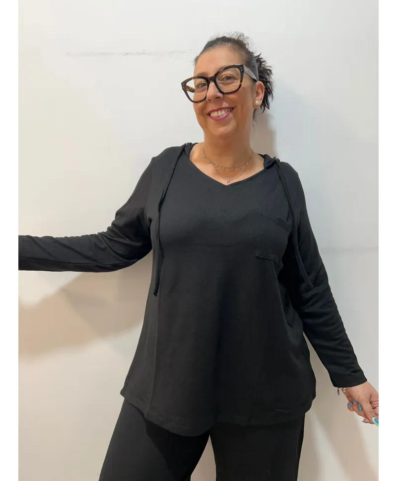 Camiseta negra Algaba - Camisetas y Tops Tallas Grandes