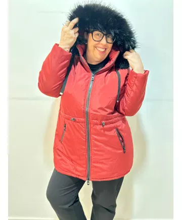 Parka Roja Cerdero - Ropa tallas grandes mujer moderna