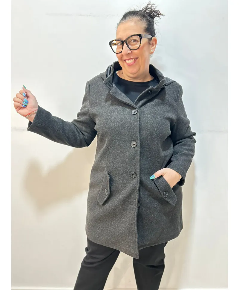 Abrigo gris Alanis - Ropa tallas grandes mujer moderna