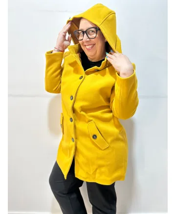Abrigo mostaza Alanis - Ropa tallas grandes mujer moderna