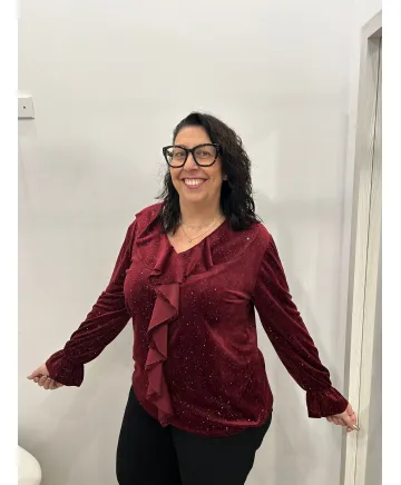 Camiseta terciopelo Salvia - Camisetas y Tops Tallas Grandes