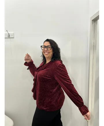 Camiseta terciopelo Salvia - Camisetas y Tops Tallas Grandes