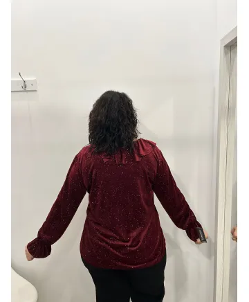 Camiseta terciopelo Salvia - Camisetas y Tops Tallas Grandes