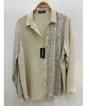 Camisa beig Azalea - Ropa tallas grandes mujer moderna