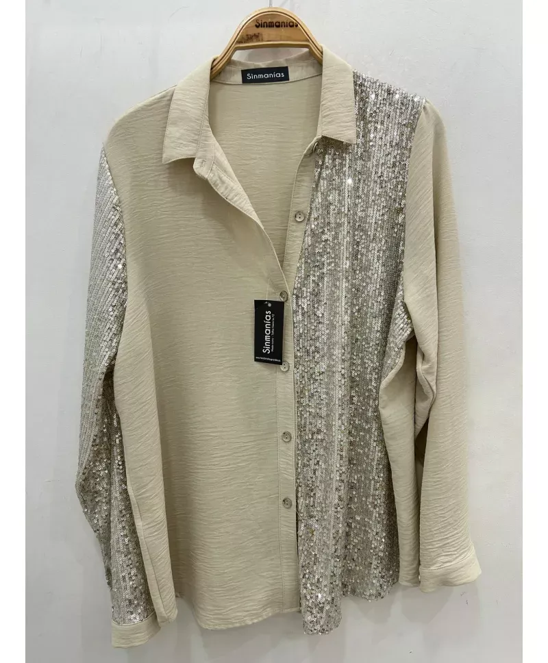 Camisa beig Azalea - Ropa tallas grandes mujer moderna